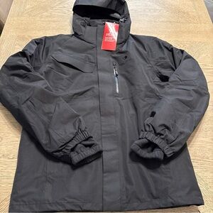 CAMEL CROWN Winter Ski Removable Hooded Jacket Men's Size S Black